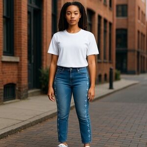 EARL Jeans Skinny Ankle Size 6 Embroidered Legs